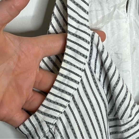 Loft Geometric Stripes Sleeveless High Neck Dress 100% Cotton Preppy Tennis Prep - Picture 10 of 11